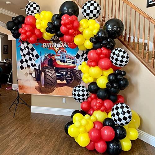 150 Pieces Race Car Balloons Arch Garland Kit for Boys Birthday Party Decorations - Hibrides