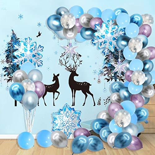 90Pcs Snowflake Balloon Garland Arch kit for Winter Wonderland Christmas - Hibrides