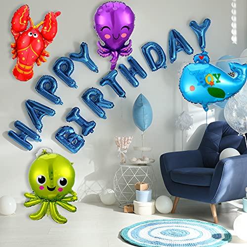 14 Pieces Sea Animal Balloons Under the Sea Balloons for Ocean Themed Party - Hibrides