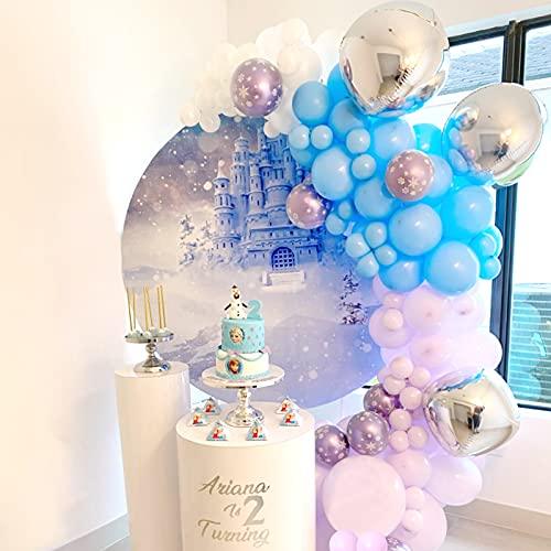 Rainbow 4D Balloons 6Pcs 18 inch Mylar Foil Balloons Round for Birthday Bridal Shower - Hibrides