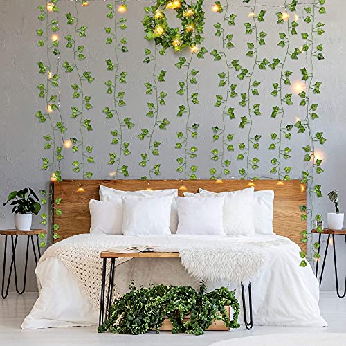 84Ft 12 Pack Artificial Ivy Garland for Bedroom Garden Wedding Party Decor - Hibrides