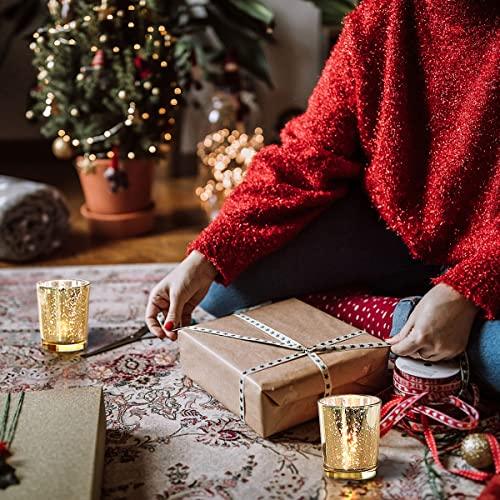 Gold Votive Candle Holders Set of 36 for Wedding Table Decorations - Hibrides