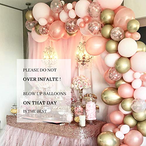 140Pcs Rose Gold Balloons 12" for Baby Shower Wedding Party Decorations - Hibrides