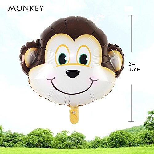 6pcs Giant Zoo Animal Balloons Kit For Jungle Safari Animals Theme Birthday Party Decorations - Hibrides