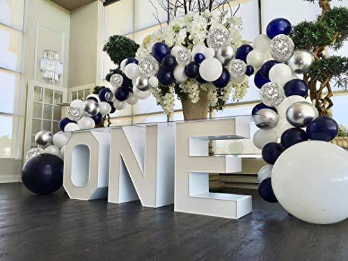 120 pcs Silver Blue Balloons Garland Kit for Bridal Shower Wedding Decorations - Hibrides