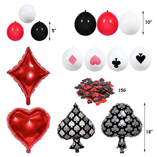 116 Pieces Casino Balloons Garland Arch Kit for Casino Theme Party - Hibrides