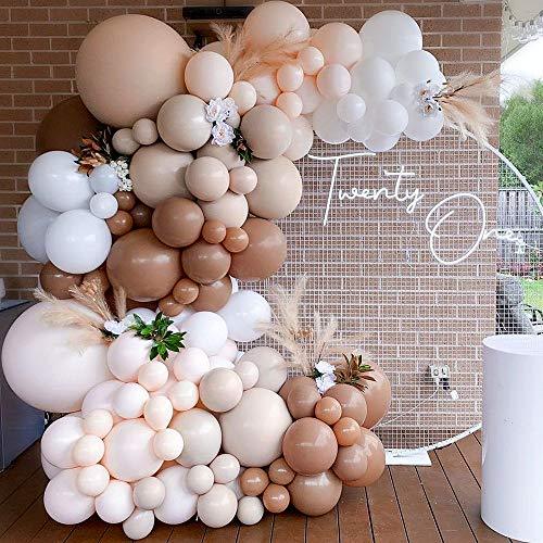 126pcs Brown Balloon Garland Kit Arch Baby Shower Decorations - Hibrides