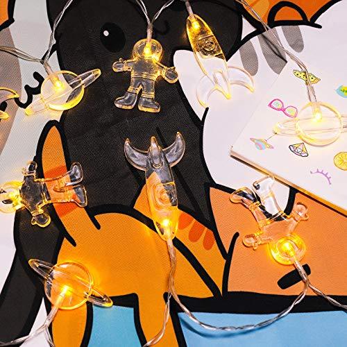 LED String Light Astronaut Spaceship for Kids Birthday Party and Room Decorations - Hibrides