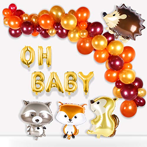 67pcs Woodland Baby Shower Balloon Garland with Animal Balloons - Hibrides