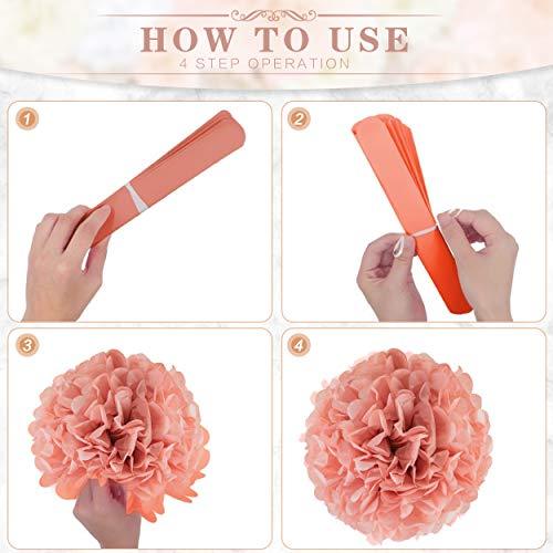 22pcs Hanging Tissue Paper Pom Poms for Birthday Party and Wedding - Hibrides