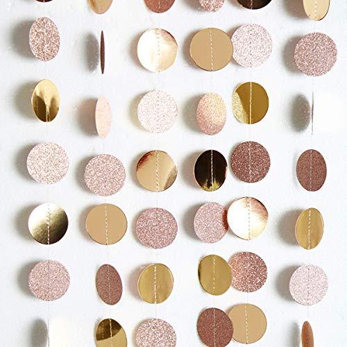 Glitter Champagne Circle Dots Garland Bunting for Wedding Bachelorette - Hibrides