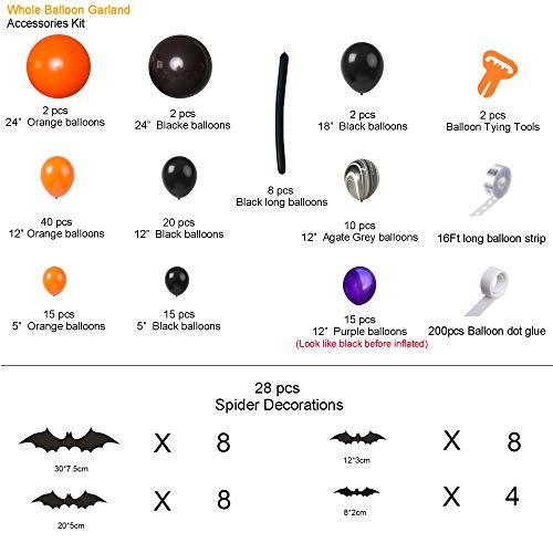 159pcs Halloween Balloon Arch Garland kit with 3D Bat Sticker for Halloween Theme Party - Hibrides