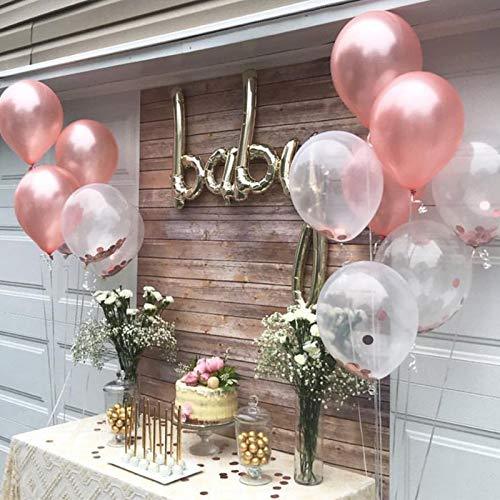 140Pcs Rose Gold Balloons 12" for Baby Shower Wedding Party Decorations - Hibrides