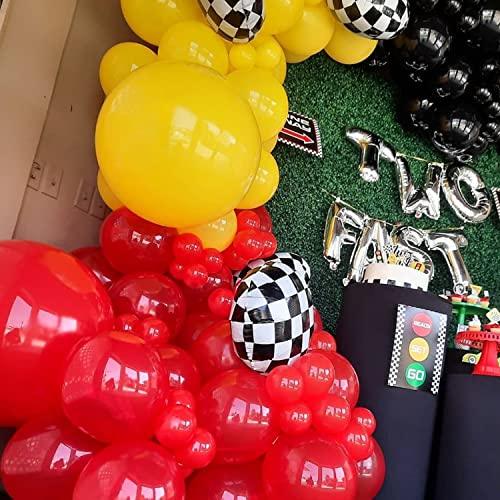 150 Pieces Race Car Balloons Arch Garland Kit for Boys Birthday Party Decorations - Hibrides