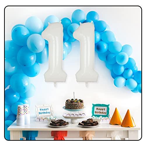 40" White Number Balloon Helium Foil Number Balloons Self Inflating for Birthday Party - Hibrides