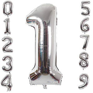 40 inch Giant Number Silver Foil Balloon for Birthday Party Anniversary - Hibrides