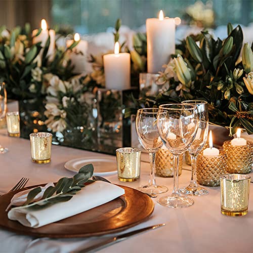 Gold Votive Candle Holders Set of 36 for Wedding Table Decorations - Hibrides