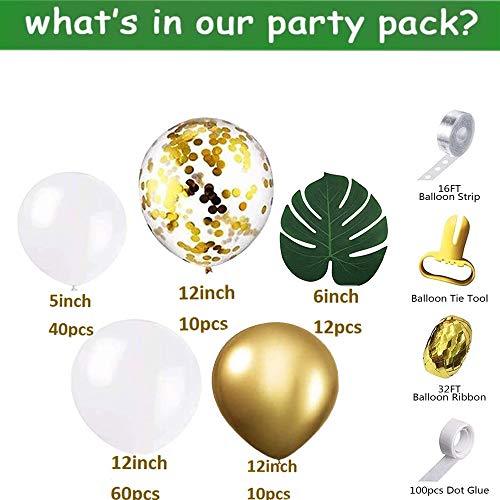 136PCS Gold and White Baby Shower Balloons for Baby Shower Wedding - Hibrides