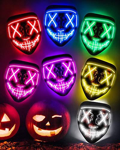 Scary Halloween Mask, LED Light up Mask Cosplay for Halloween Party Decorations - Hibrides