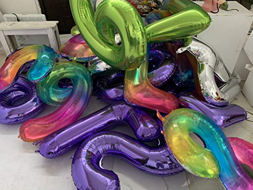 40 Inch Purple Jumbo Digital Number Balloons Foil Mylar Balloons for Birthday Party and Anniversary - Hibrides