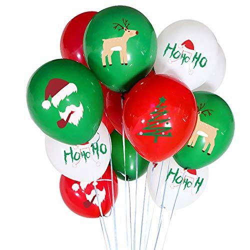 50 Pieces Red and Green Christmas Latex Balloons for Christmas Party Decorations - Hibrides