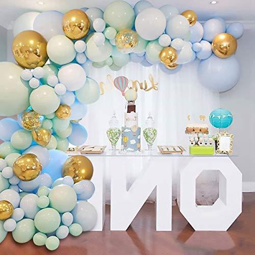 124pcs Macaroon Blue Balloon Garland Kit Baby Shower Decorations for Boys - Hibrides