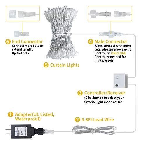 9.8 Feet Hanging Window Curtain Lights for Wedding Decorations and Party - Hibrides