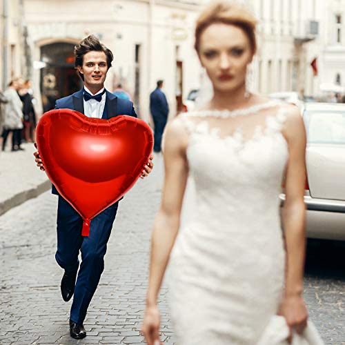 4 Pieces 32 Inches Large Heart Shaped Balloons for Valentine's Day Wedding Engagement - Hibrides