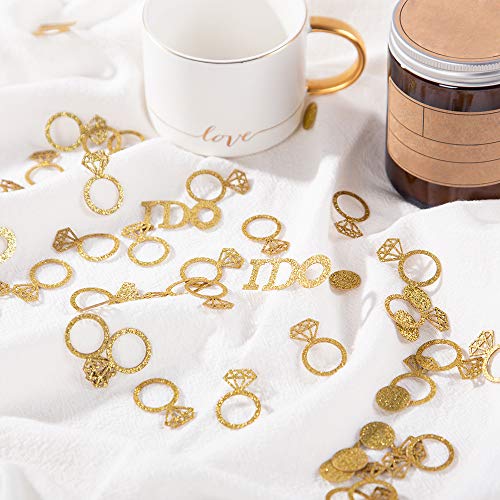 100pcs Glitter Paper Diamond Ring Confetti for Bridal Shower Party Decorations - Hibrides