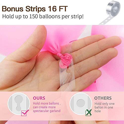 136Pcs Pink and Gold Balloon Garland for Baby Shower Birthday - Hibrides