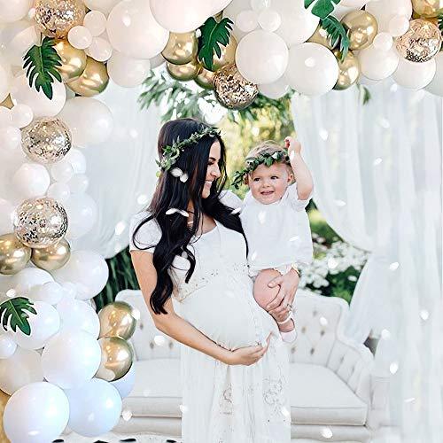 136PCS Gold and White Baby Shower Balloons for Baby Shower Wedding - Hibrides