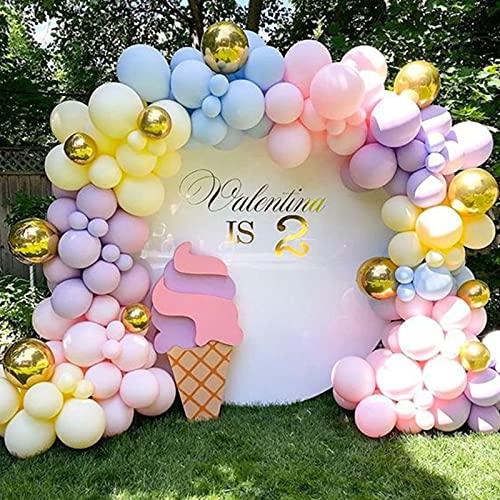 139pcs Unicorn Rainbow Macaroon Balloons Garland for Baby Shower Birthday - Hibrides