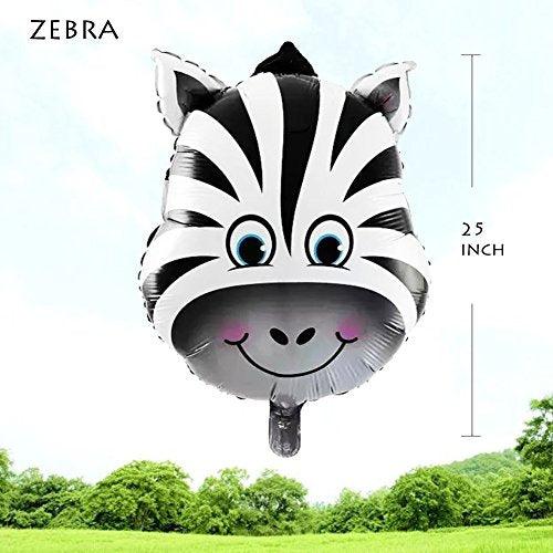 6pcs Giant Zoo Animal Balloons Kit For Jungle Safari Animals Theme Birthday Party Decorations - Hibrides