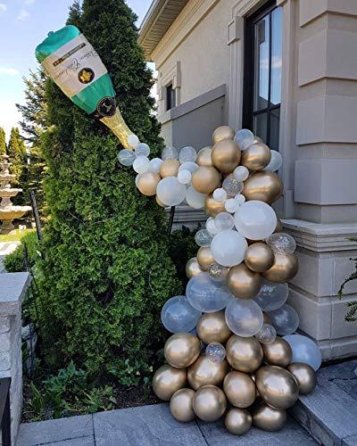 88 PCS Gold Silver Champagne Bottle Balloon Kit for Wedding and Bridal Shower - Hibrides