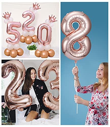 40 Inch Rose Gold Jumbo Number Balloons Birthday Party Decorations - Hibrides
