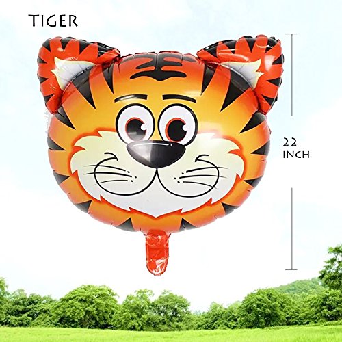 6pcs Giant Zoo Animal Balloons Kit For Jungle Safari Animals Theme Birthday Party Decorations - Hibrides