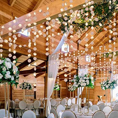 Glitter Champagne Circle Dots Garland Bunting for Wedding Bachelorette - Hibrides