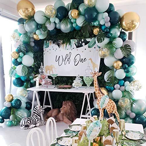 167pcs Tropical Jungle Safari Balloon Arch Kit for Baby Shower Decorations - Hibrides
