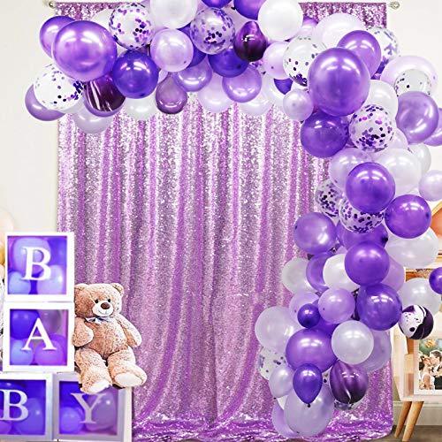 135 Pieces Purple Balloon Arch for Wedding Birthday Graduation Party Decorations - Hibrides