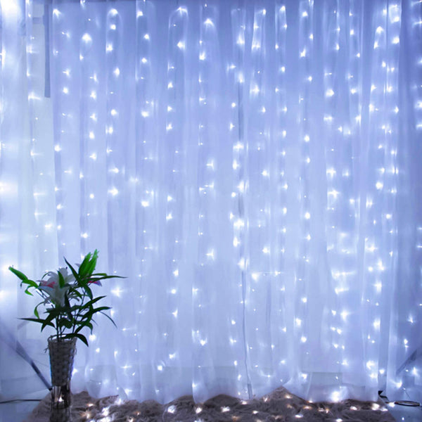 300 LED Window Curtain String Light Wedding Party Backdrop Decor - Hibrides