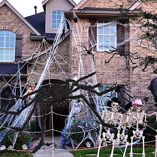 Giant Spider Fake Spider with Triangular Huge Spider Web for Halloween Decorations - Hibrides