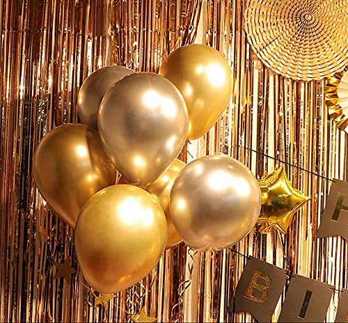 Birthday Party Decoration Gold Background Balloons Set With String Light - Hibrides