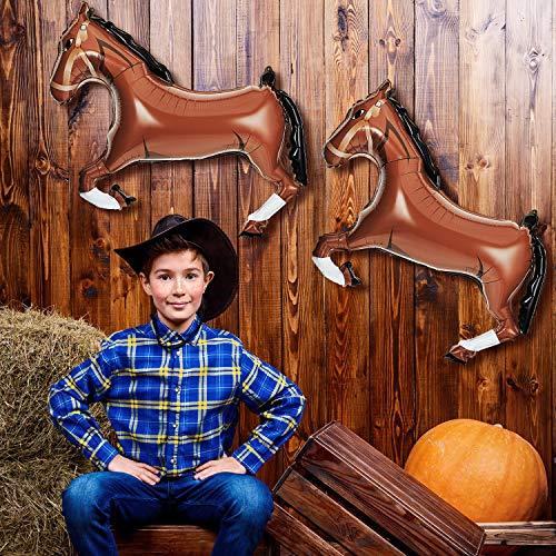 8 Pieces Mini Foil Horse Balloon Brown Horse Balloon Animal Themed Party Decorations - Hibrides