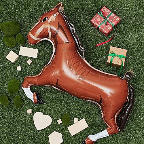 8 Pieces Mini Foil Horse Balloon Brown Horse Balloon Animal Themed Party Decorations - Hibrides
