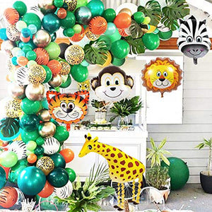 151pcs Jungle Safari Theme Party Balloon Garland Kit for Kids Birthday Party Baby Shower Decorations - Hibrides