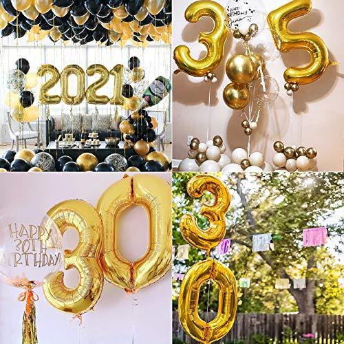 40 Inch Large Gold Number Balloon for Birthday Anniversary Party Celebration Decorations - Hibrides