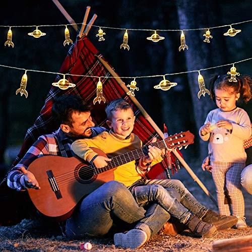 LED String Light Astronaut Spaceship for Kids Birthday Party and Room Decorations - Hibrides