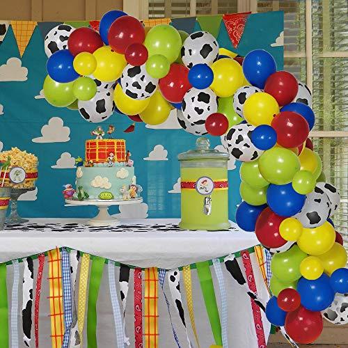 120pcs Toy Inspired Cow Printed Balloons Arch for Kids Birthday Party - Hibrides