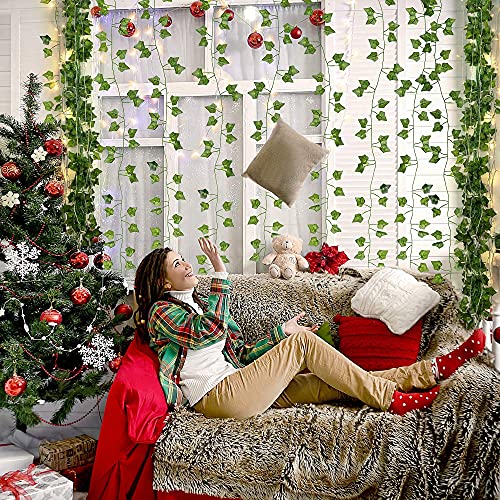 84Ft 12 Pack Artificial Ivy Garland for Bedroom Garden Wedding Party Decor - Hibrides