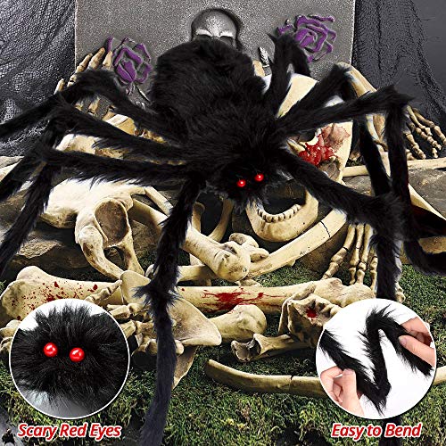 Giant Spider Fake Spider with Triangular Huge Spider Web for Halloween Decorations - Hibrides
